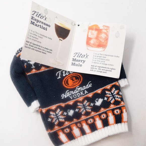 Titos Handmade Vodka Bottle Sweater Novelty Gift Wrap Pretty Ugly Holiday Cover - Picture 5 of 10